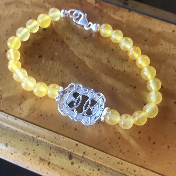 Natural Tiger’s Eye Sterling Silver Bracelet - Picture 5 of 7